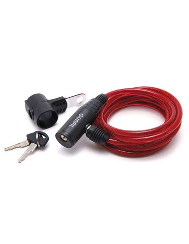 CANDADO ESPIRAL 6 X 180 C/SOPORTE ROJO