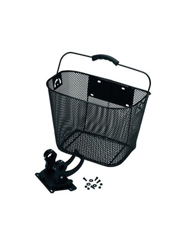 CESTA DELANTERA METALICA NEGRA CLIP