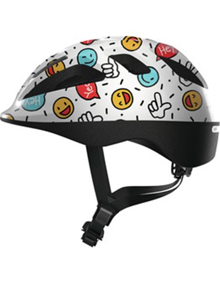 CASCO ABUS SMOOTY 2.0 WHITE SMILEY T-M 49-55CM.